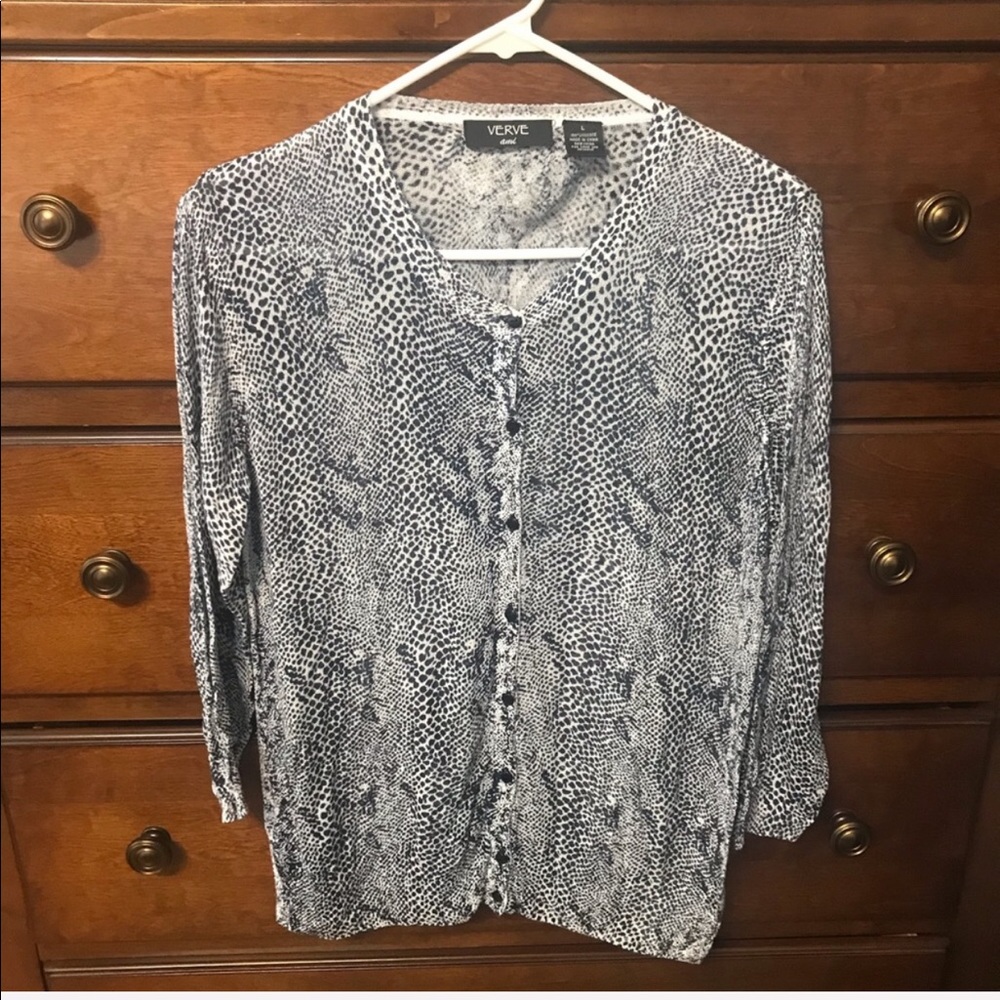 Verve ami ⚜️ Animal Print Button Down Cardigan